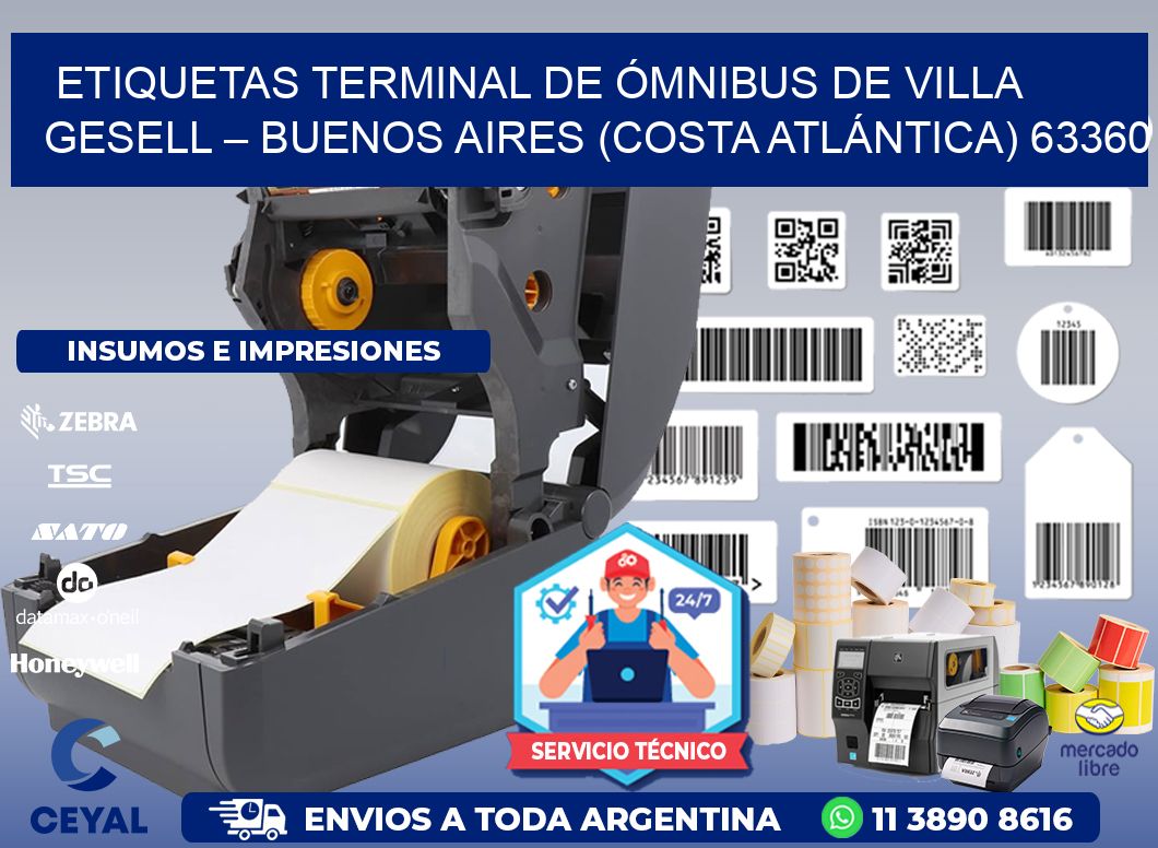 ETIQUETAS TERMINAL DE ÓMNIBUS DE VILLA GESELL – BUENOS AIRES (COSTA ATLÁNTICA) 63360