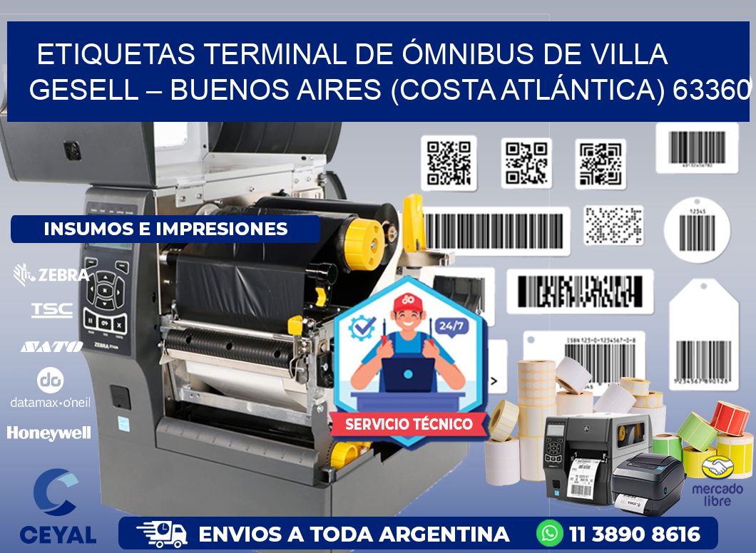 ETIQUETAS TERMINAL DE ÓMNIBUS DE VILLA GESELL – BUENOS AIRES (COSTA ATLÁNTICA) 63360