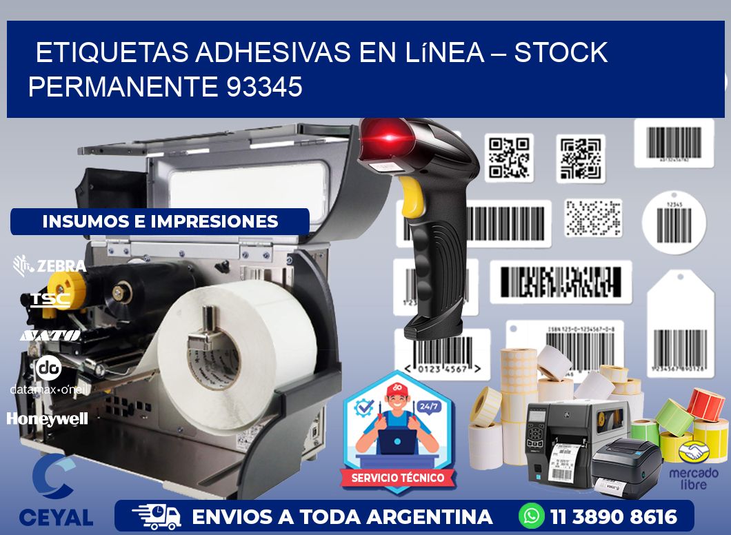 Etiquetas Adhesivas en Línea – Stock Permanente 93345