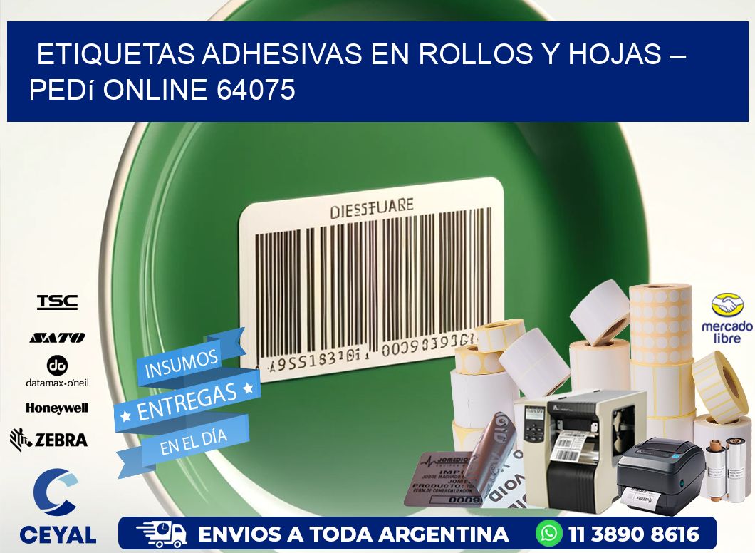 Etiquetas Adhesivas en Rollos y Hojas – Pedí Online 64075