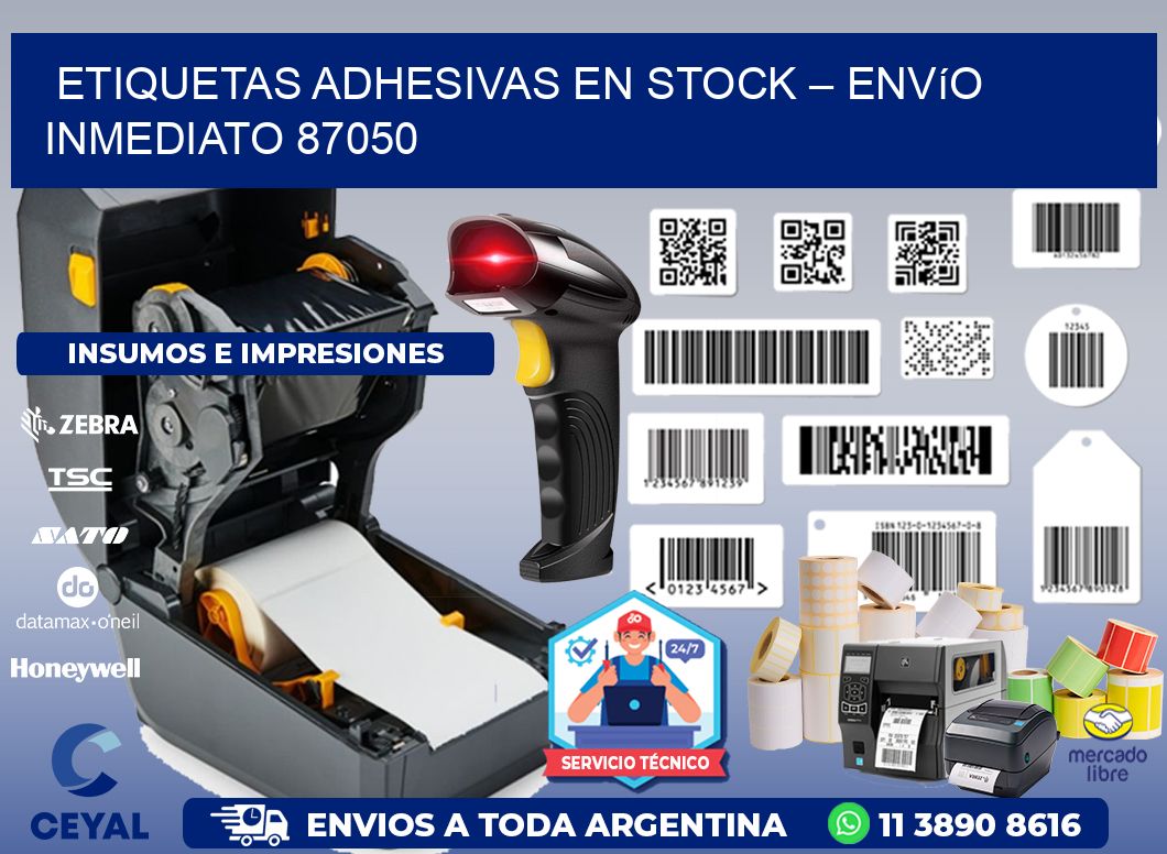 Etiquetas Adhesivas en Stock – Envío Inmediato 87050
