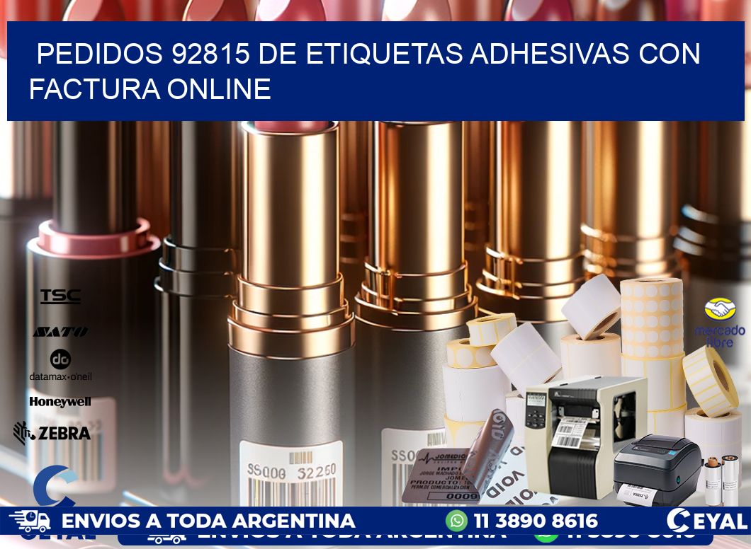 Pedidos 92815 de Etiquetas Adhesivas con Factura Online