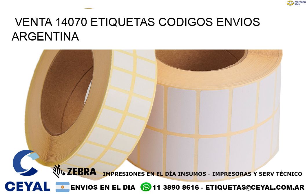 VENTA 14070 ETIQUETAS CODIGOS ENVIOS ARGENTINA
