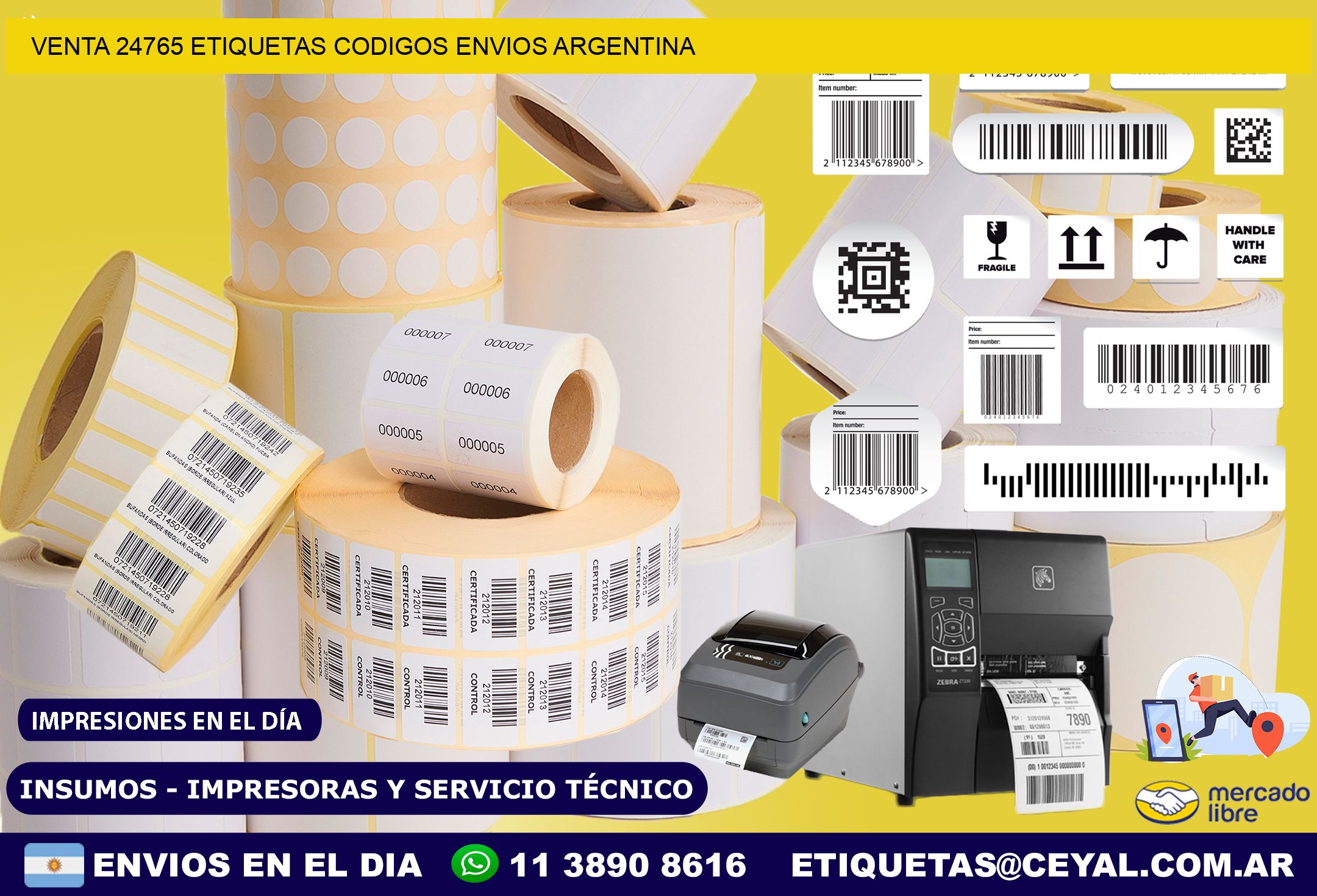 VENTA 24765 ETIQUETAS CODIGOS ENVIOS ARGENTINA