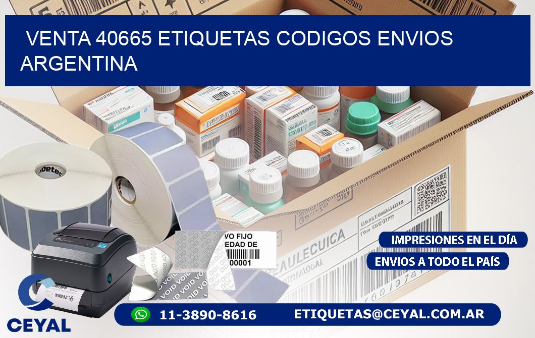 VENTA 40665 ETIQUETAS CODIGOS ENVIOS ARGENTINA