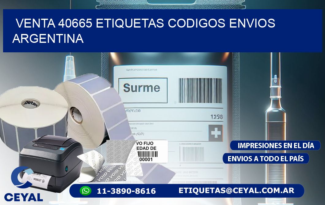 VENTA 40665 ETIQUETAS CODIGOS ENVIOS ARGENTINA