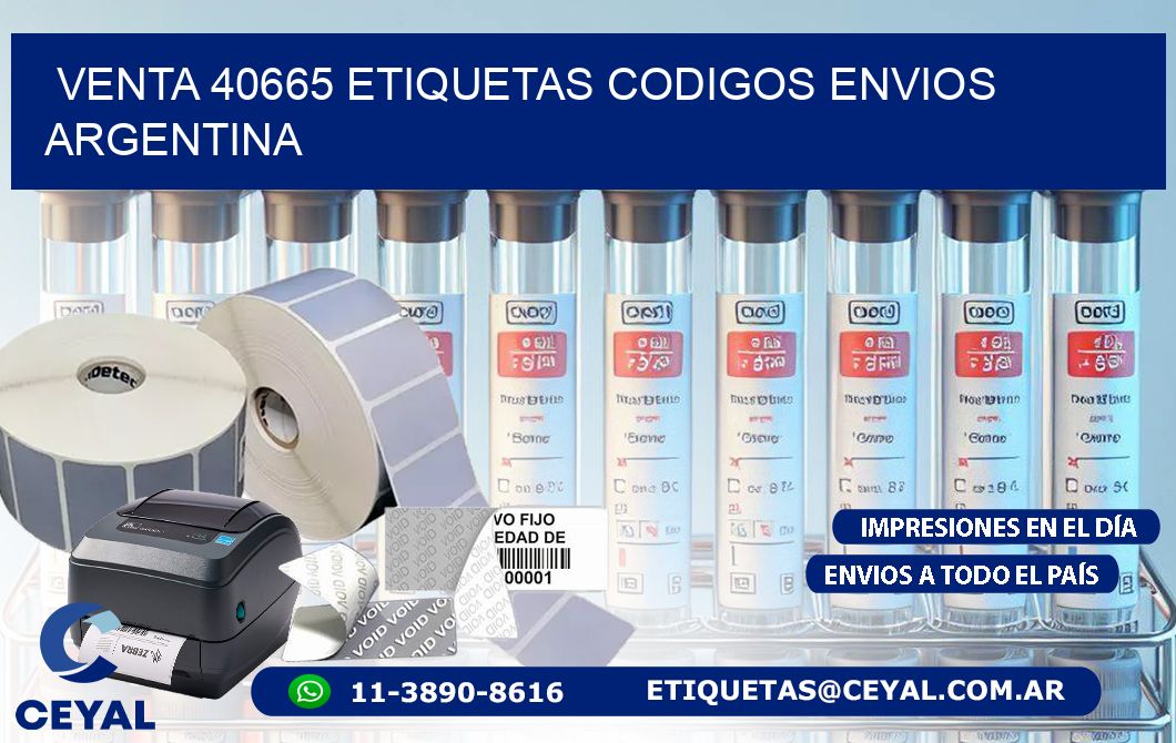 VENTA 40665 ETIQUETAS CODIGOS ENVIOS ARGENTINA