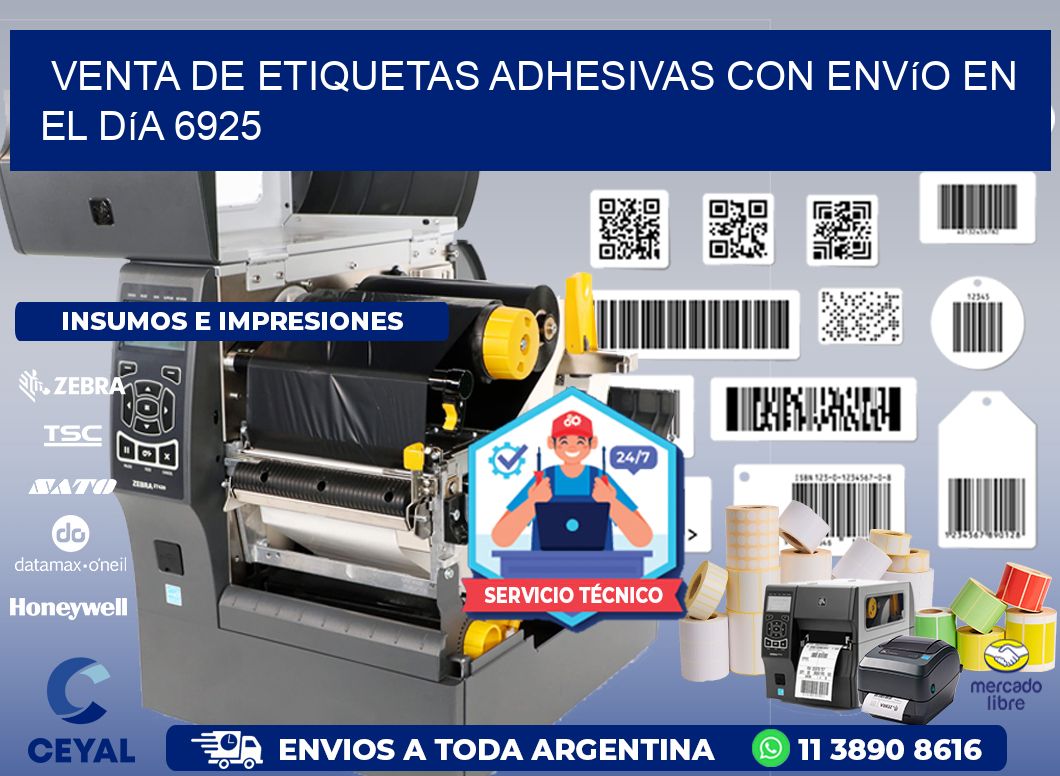 Venta de Etiquetas Adhesivas con Envío en el Día 6925