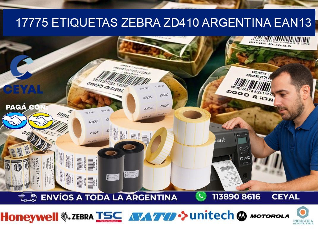 17775 etiquetas zebra zd410 argentina EAN13