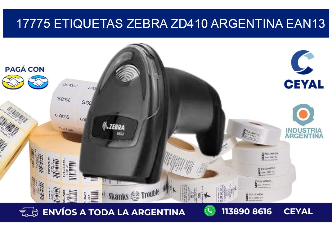 17775 etiquetas zebra zd410 argentina EAN13
