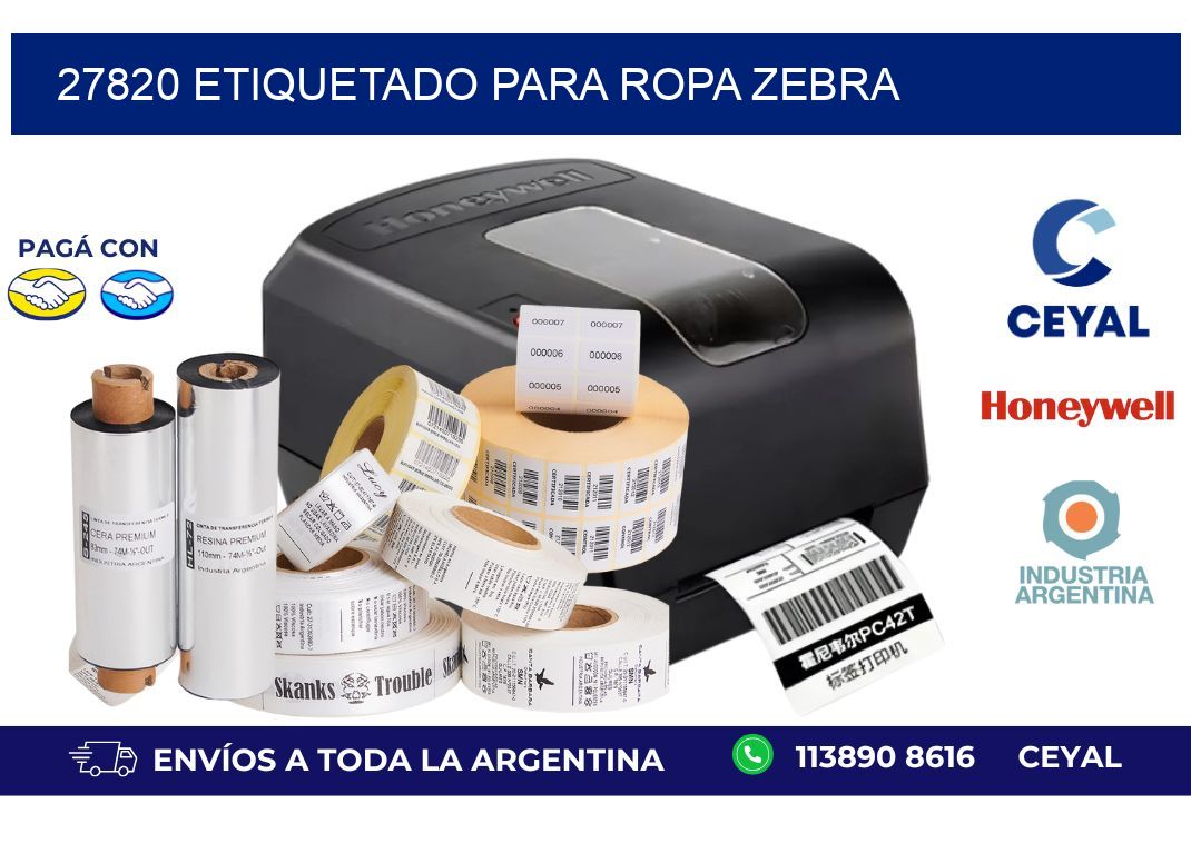 27820 ETIQUETADO PARA ROPA ZEBRA