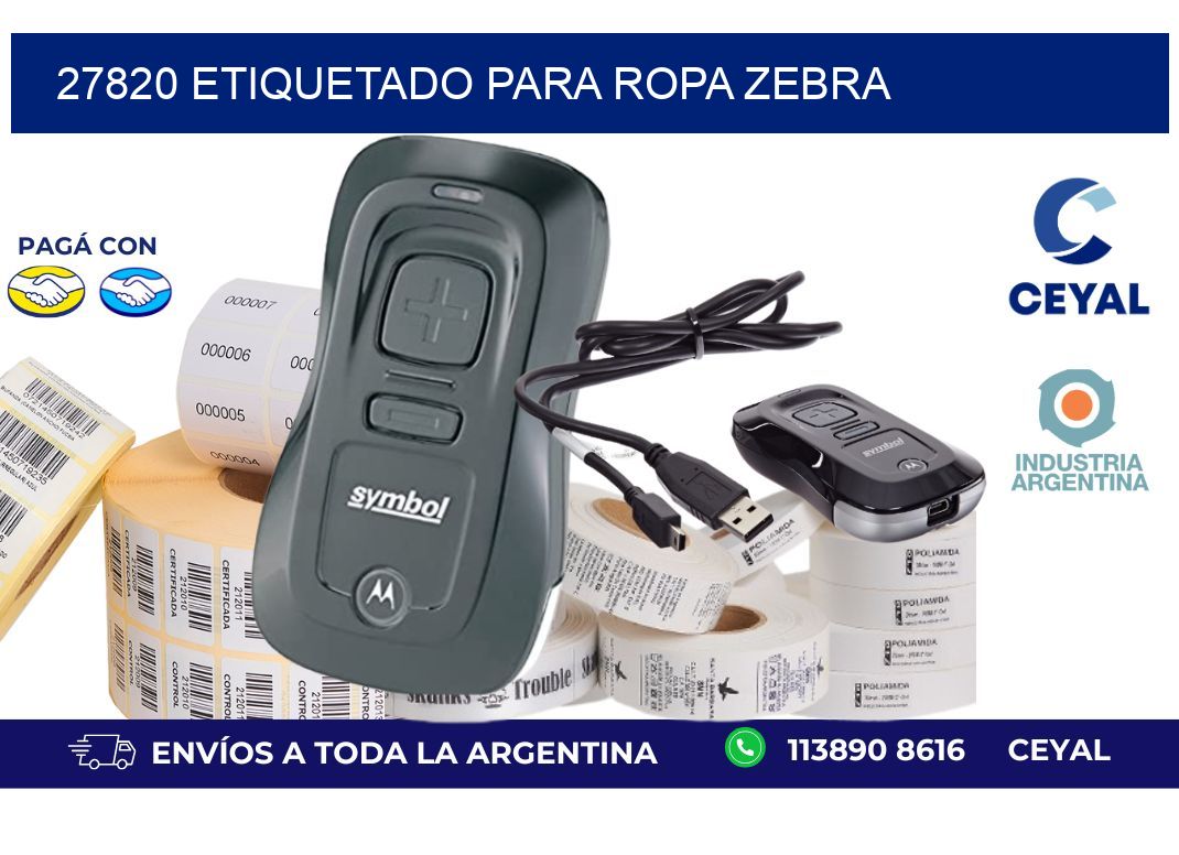 27820 ETIQUETADO PARA ROPA ZEBRA