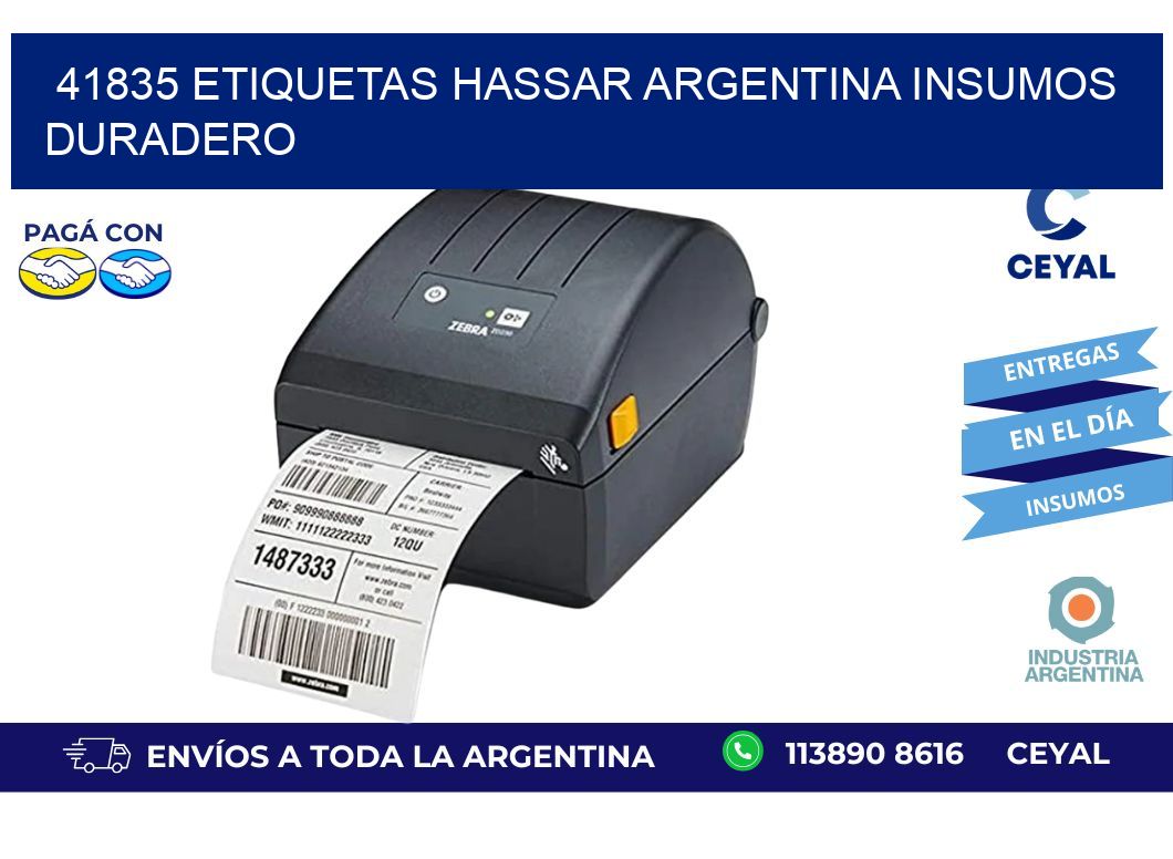 41835 etiquetas hassar argentina INSUMOS DURADERO