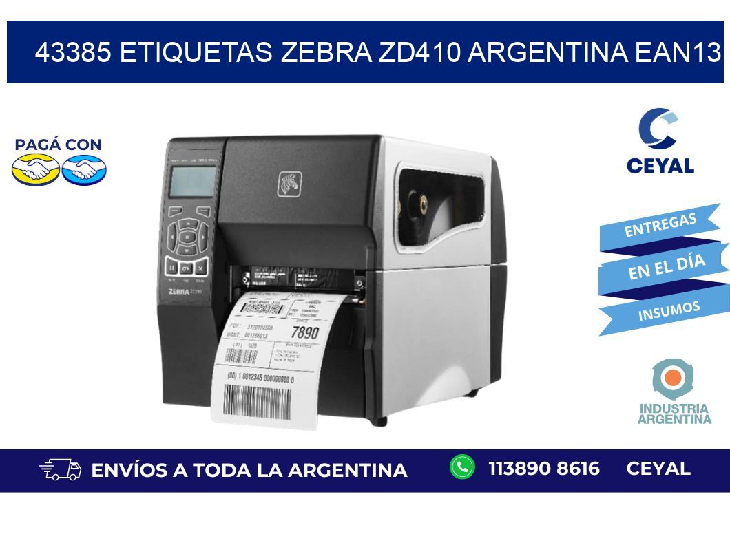 43385 etiquetas zebra zd410 argentina EAN13