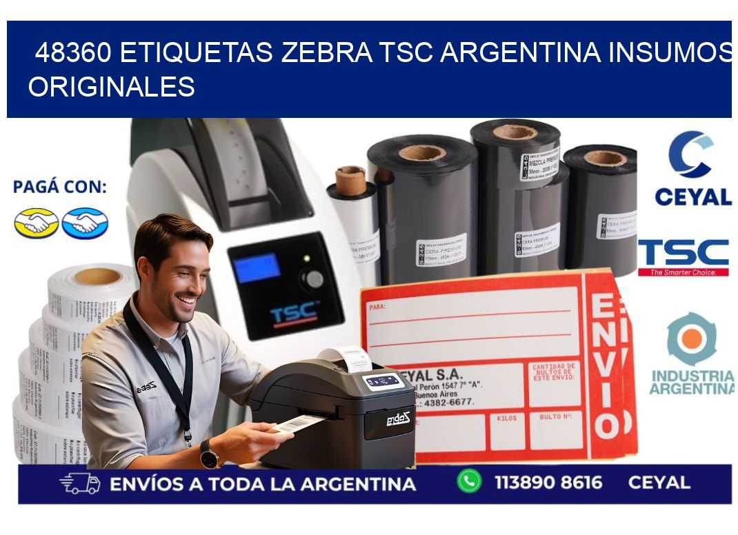 48360 etiquetas zebra tsc argentina INSUMOS ORIGINALES