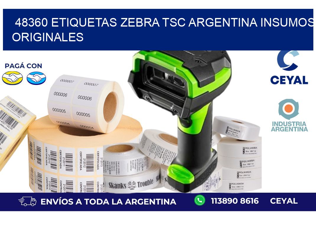 48360 etiquetas zebra tsc argentina INSUMOS ORIGINALES