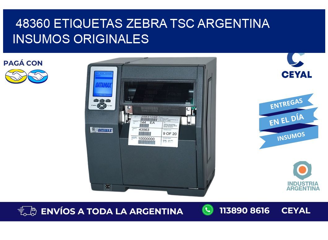 48360 etiquetas zebra tsc argentina INSUMOS ORIGINALES
