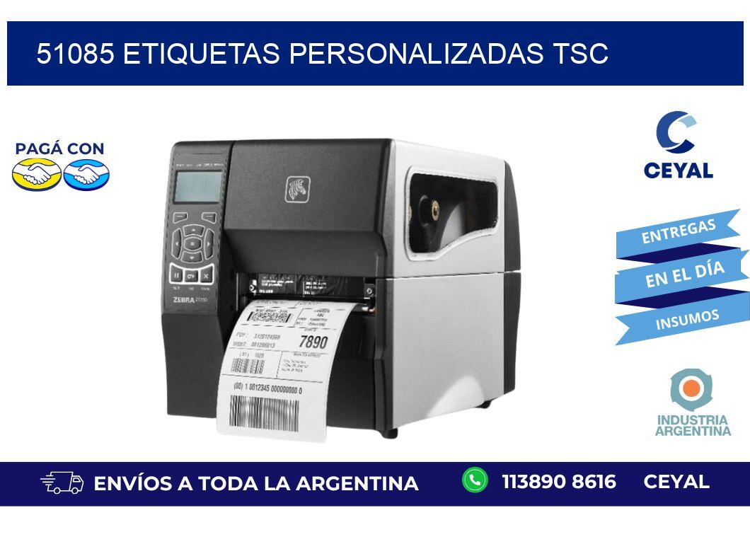 51085 ETIQUETAS PERSONALIZADAS TSC