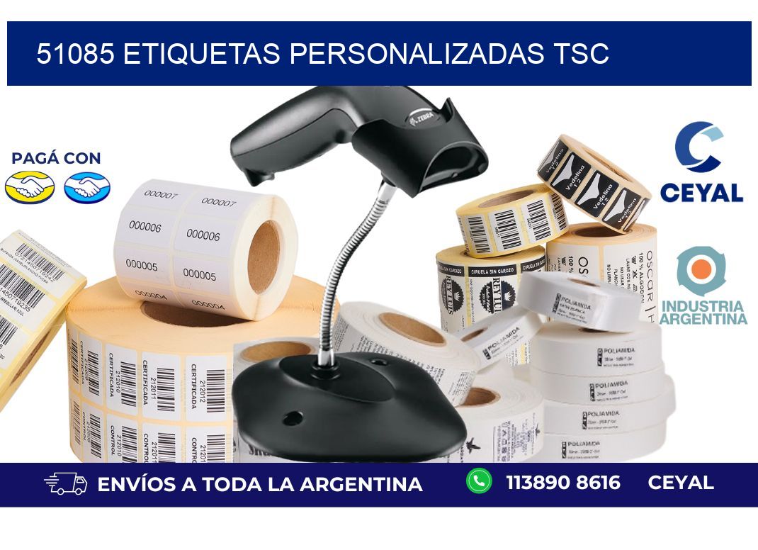 51085 ETIQUETAS PERSONALIZADAS TSC