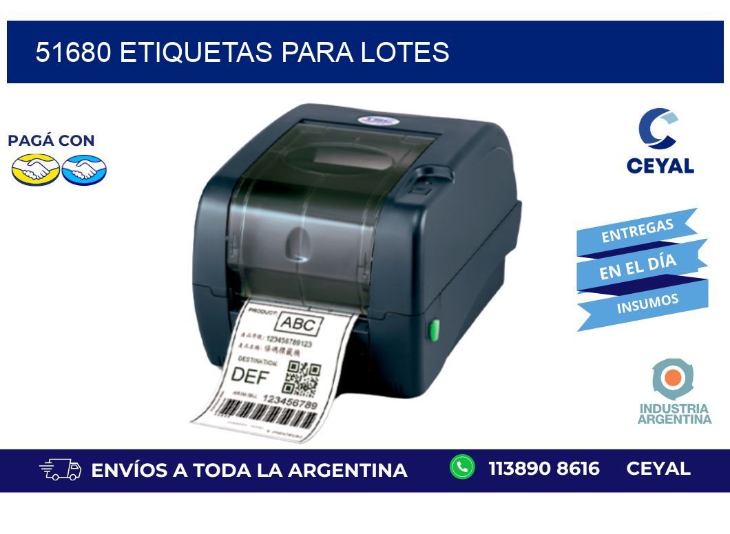51680 ETIQUETAS PARA LOTES