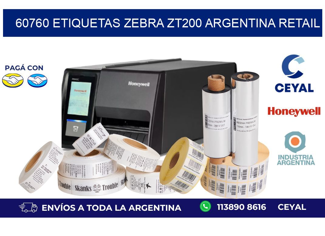 60760 etiquetas zebra zt200 argentina RETAIL