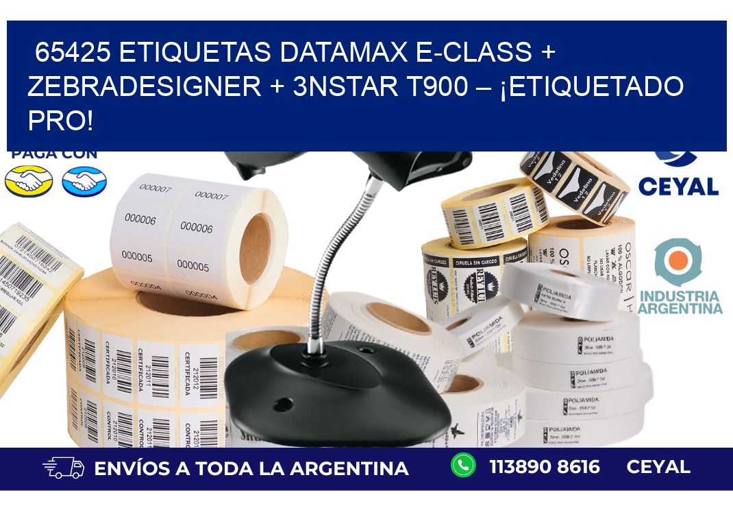 65425 ETIQUETAS Datamax E-Class + ZebraDesigner + 3nStar T900 – ¡Etiquetado pro!
