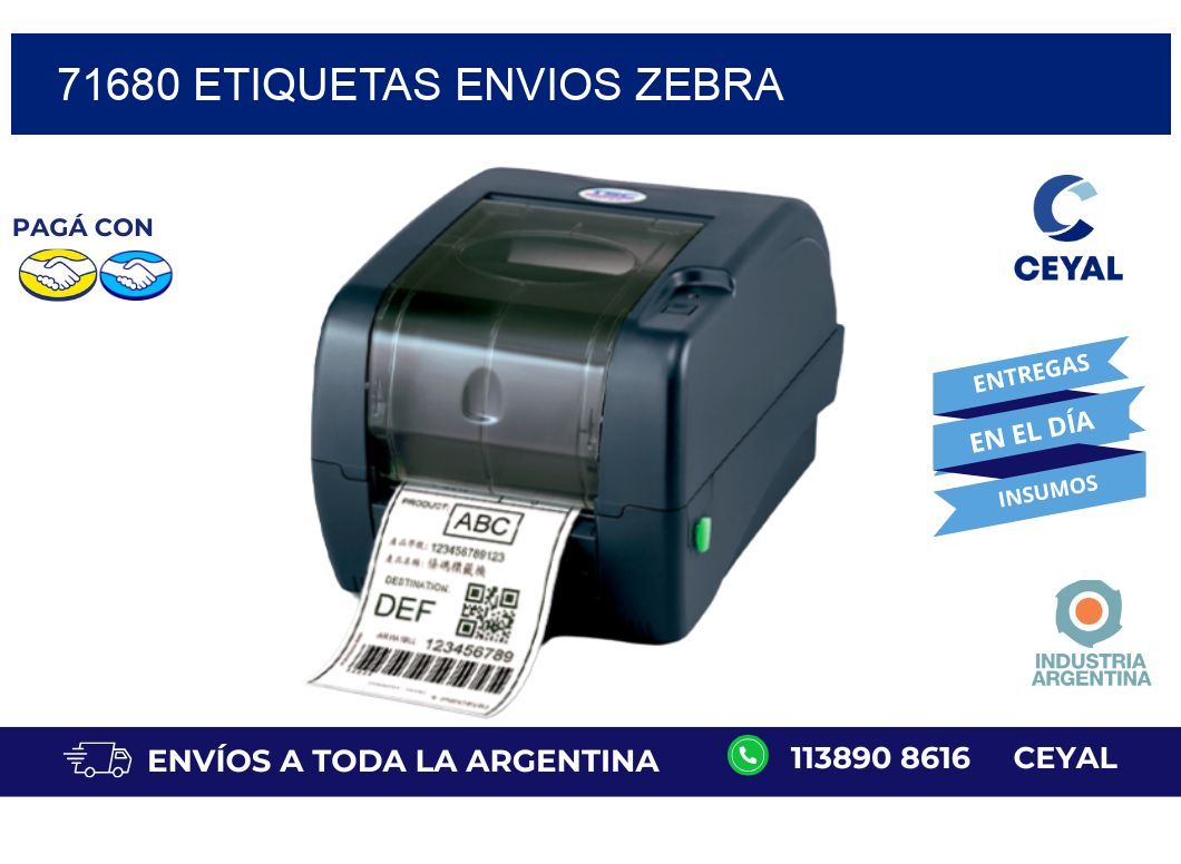 71680 ETIQUETAS ENVIOS ZEBRA