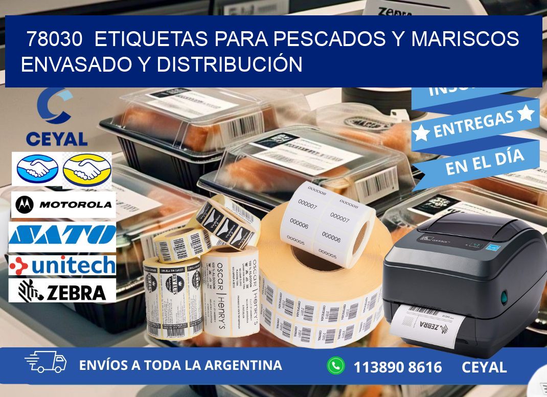78030  ETIQUETAS PARA PESCADOS Y MARISCOS ENVASADO Y DISTRIBUCIÓN