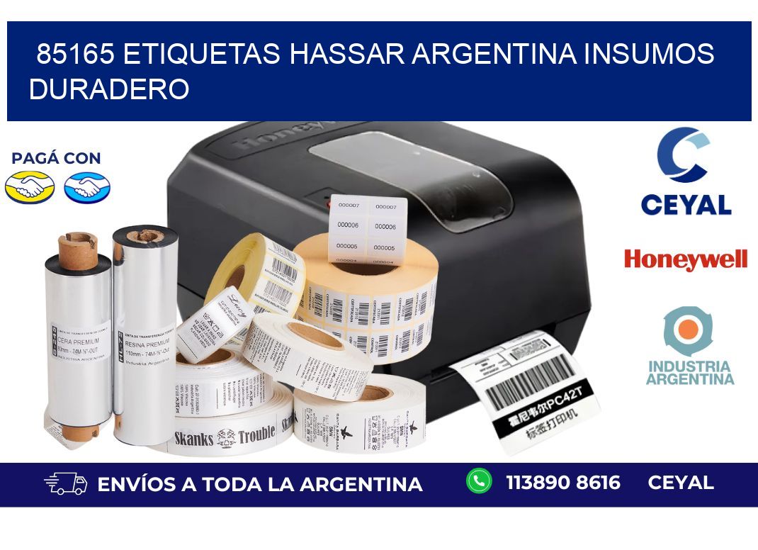 85165 etiquetas hassar argentina INSUMOS DURADERO