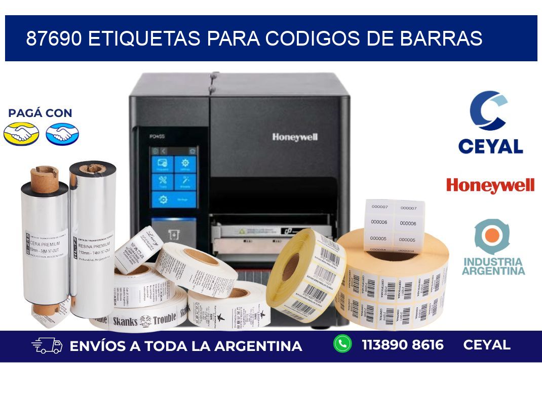 87690 ETIQUETAS PARA CODIGOS DE BARRAS