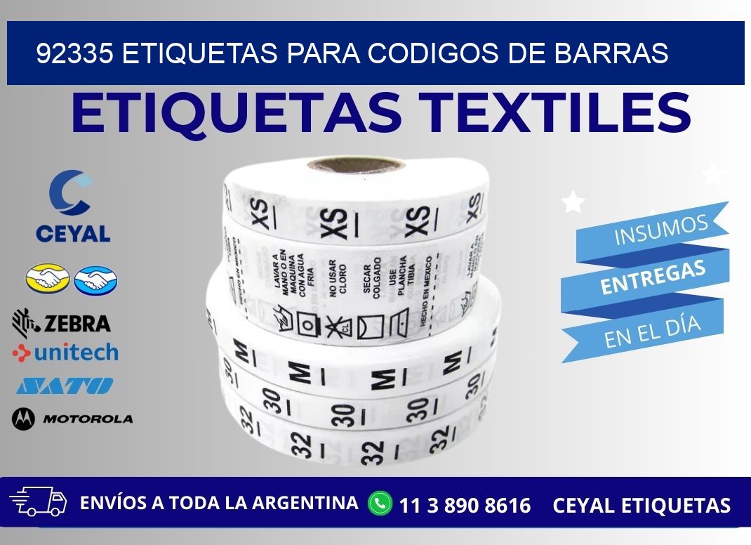 92335 ETIQUETAS PARA CODIGOS DE BARRAS