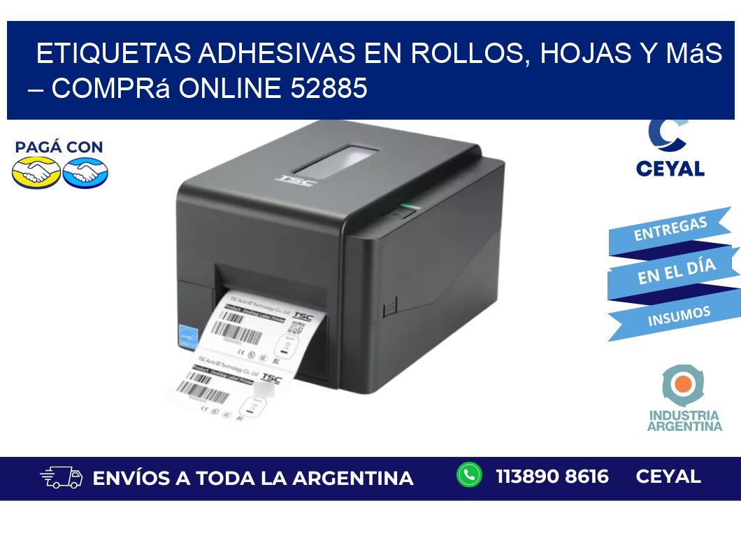Etiquetas Adhesivas en Rollos, Hojas y Más – Comprá Online 52885