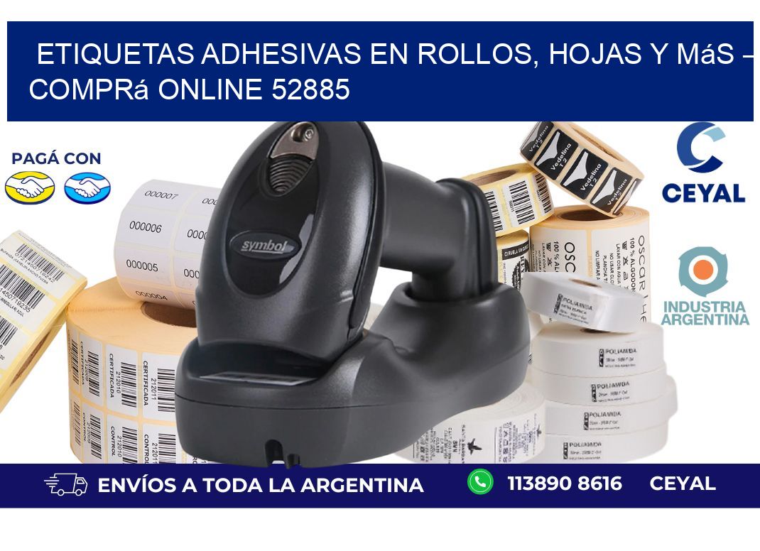 Etiquetas Adhesivas en Rollos, Hojas y Más – Comprá Online 52885