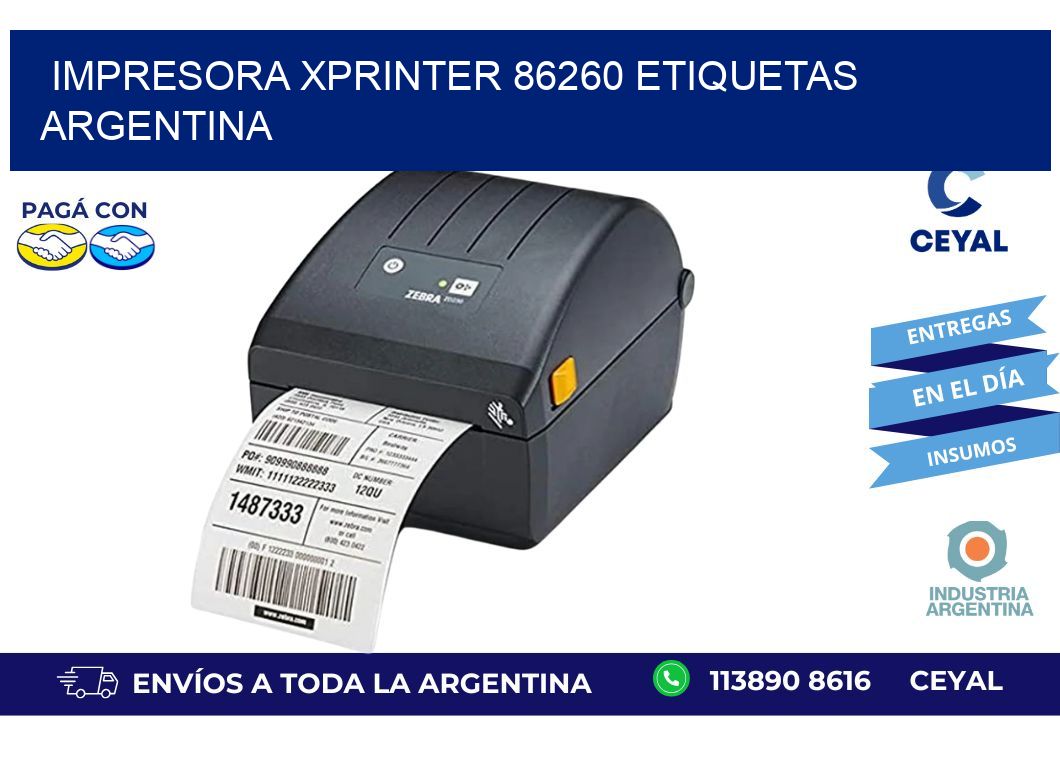 Impresora xprinter 86260 etiquetas argentina