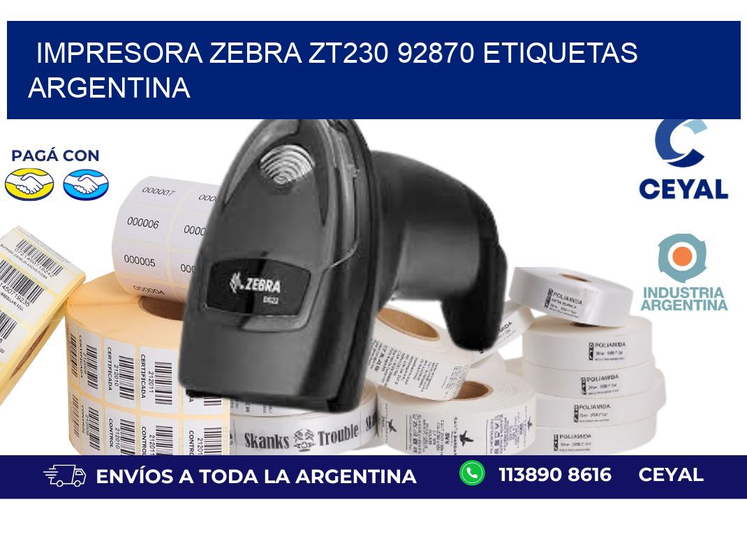 Impresora zebra zt230 92870 etiquetas argentina