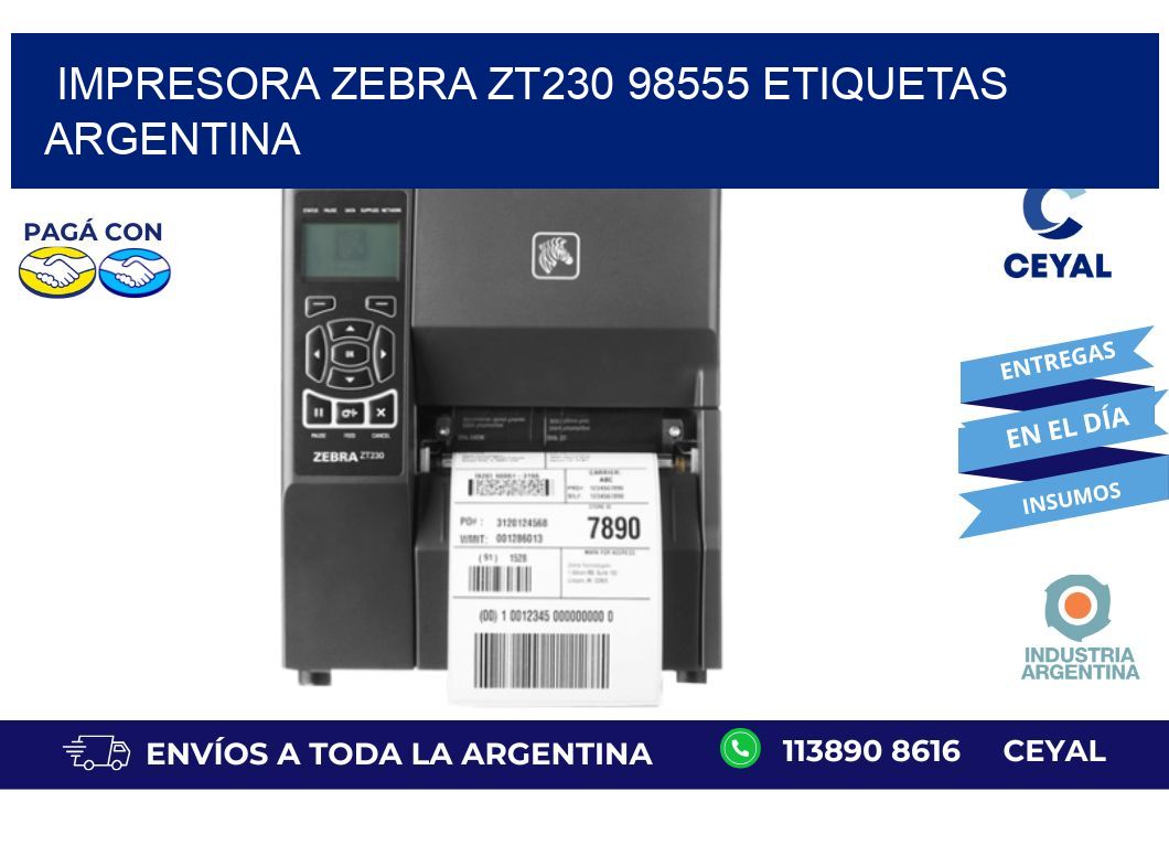 Impresora zebra zt230 98555 etiquetas argentina