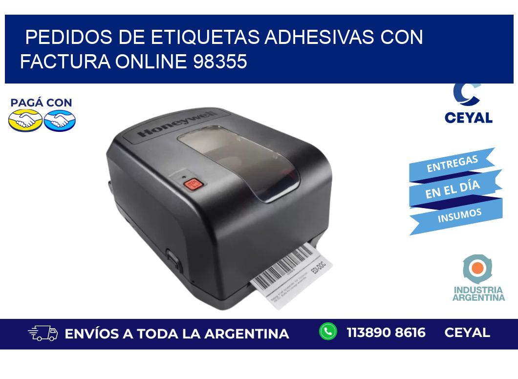 Pedidos de Etiquetas Adhesivas con Factura Online 98355