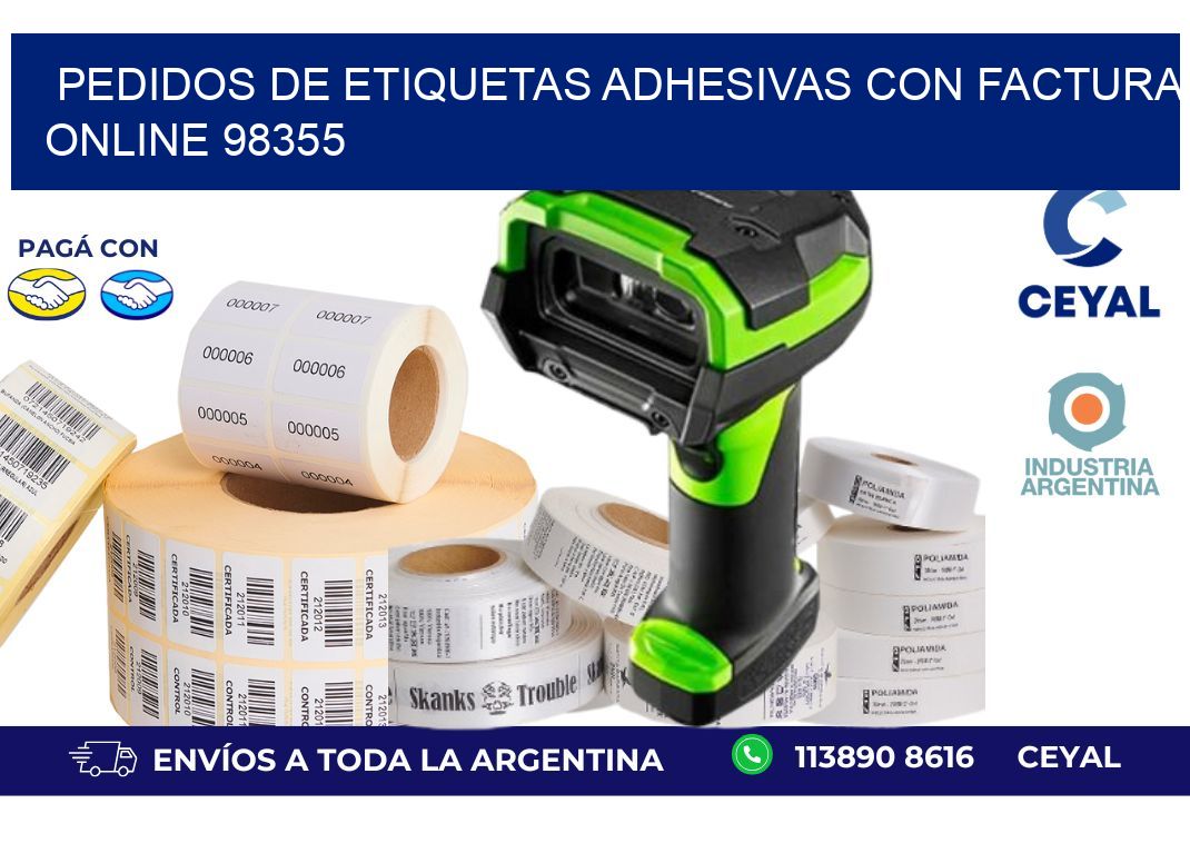 Pedidos de Etiquetas Adhesivas con Factura Online 98355