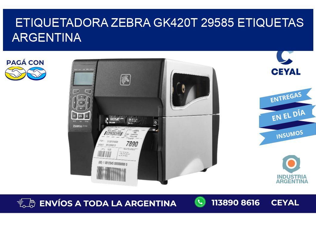 etiquetadora zebra gk420t 29585 etiquetas argentina