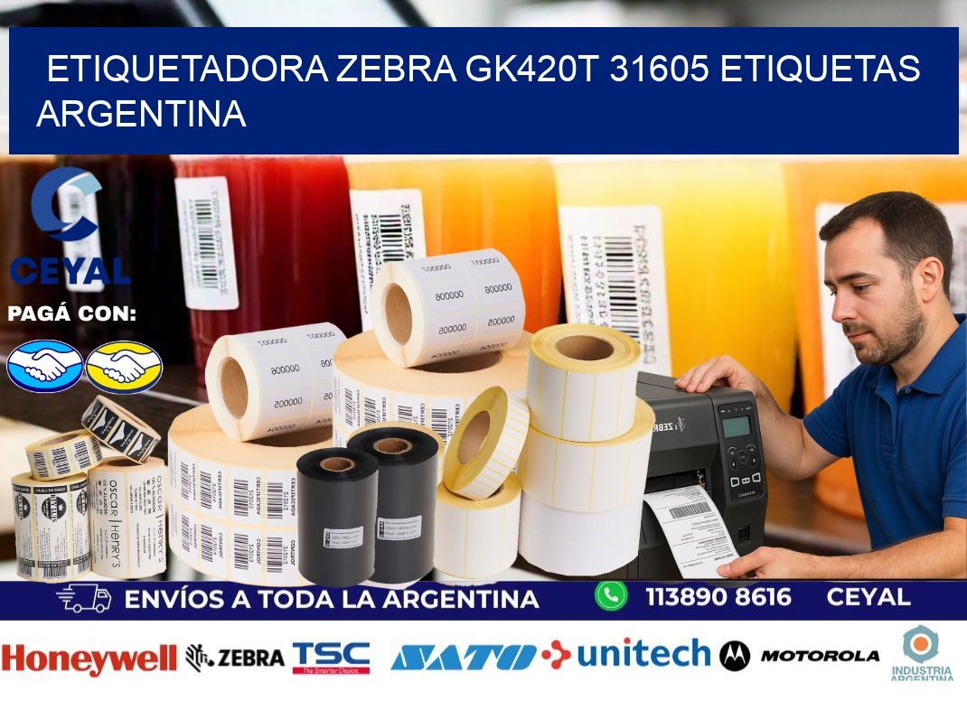 etiquetadora zebra gk420t 31605 etiquetas argentina