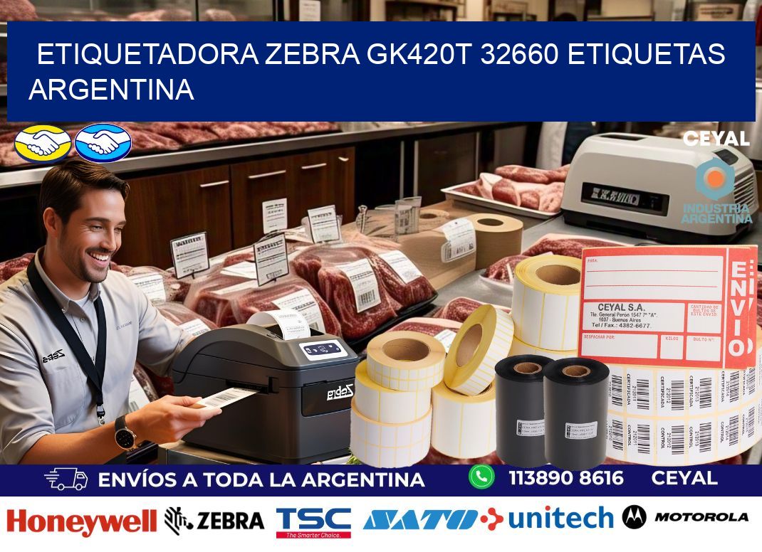 etiquetadora zebra gk420t 32660 etiquetas argentina