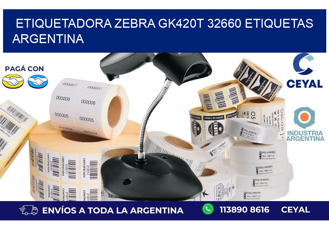 etiquetadora zebra gk420t 32660 etiquetas argentina