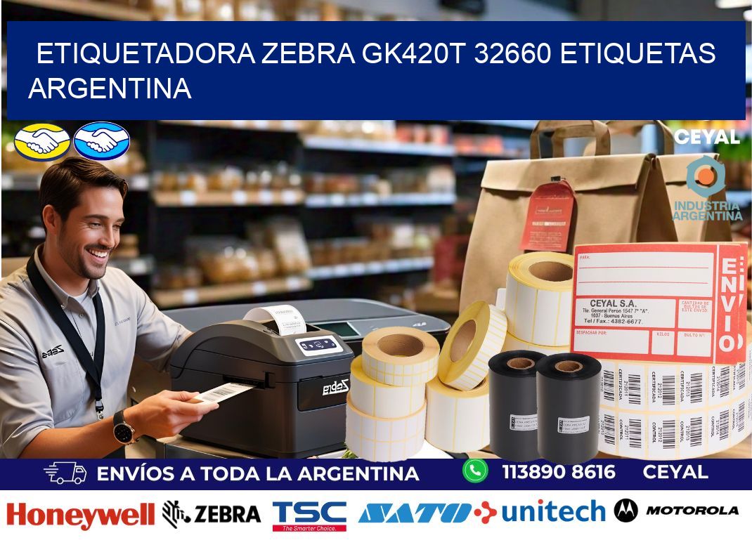 etiquetadora zebra gk420t 32660 etiquetas argentina