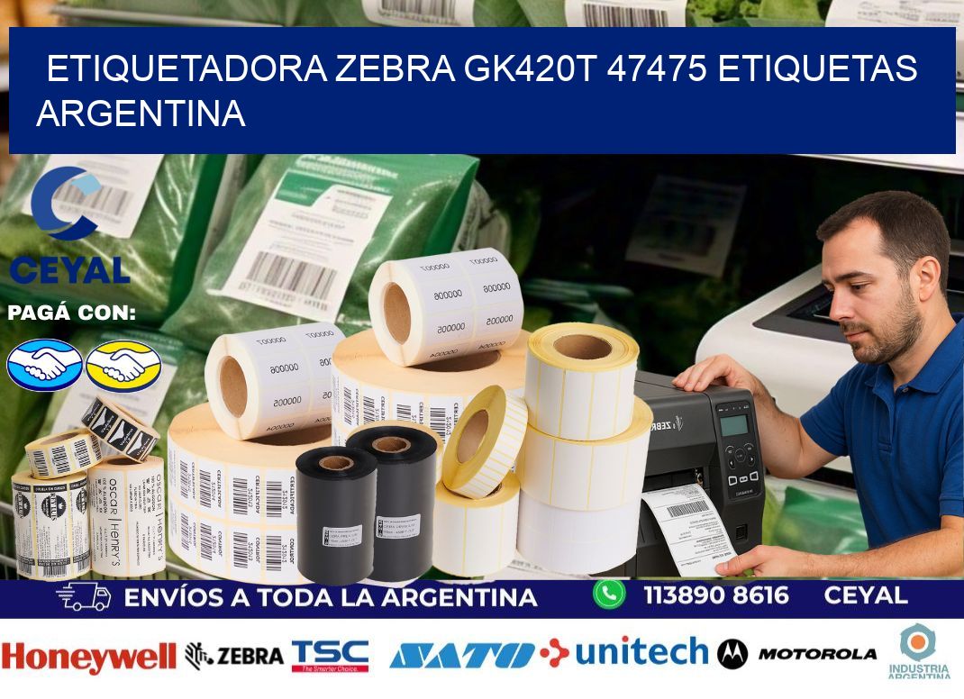 etiquetadora zebra gk420t 47475 etiquetas argentina