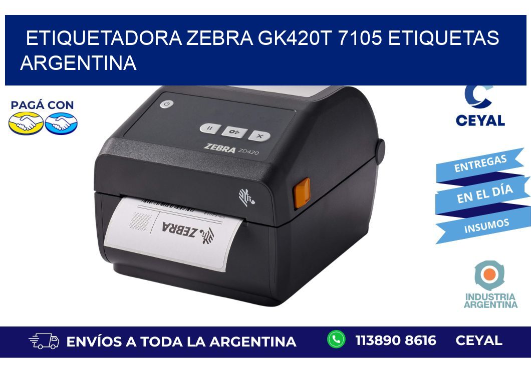 etiquetadora zebra gk420t 7105 etiquetas argentina