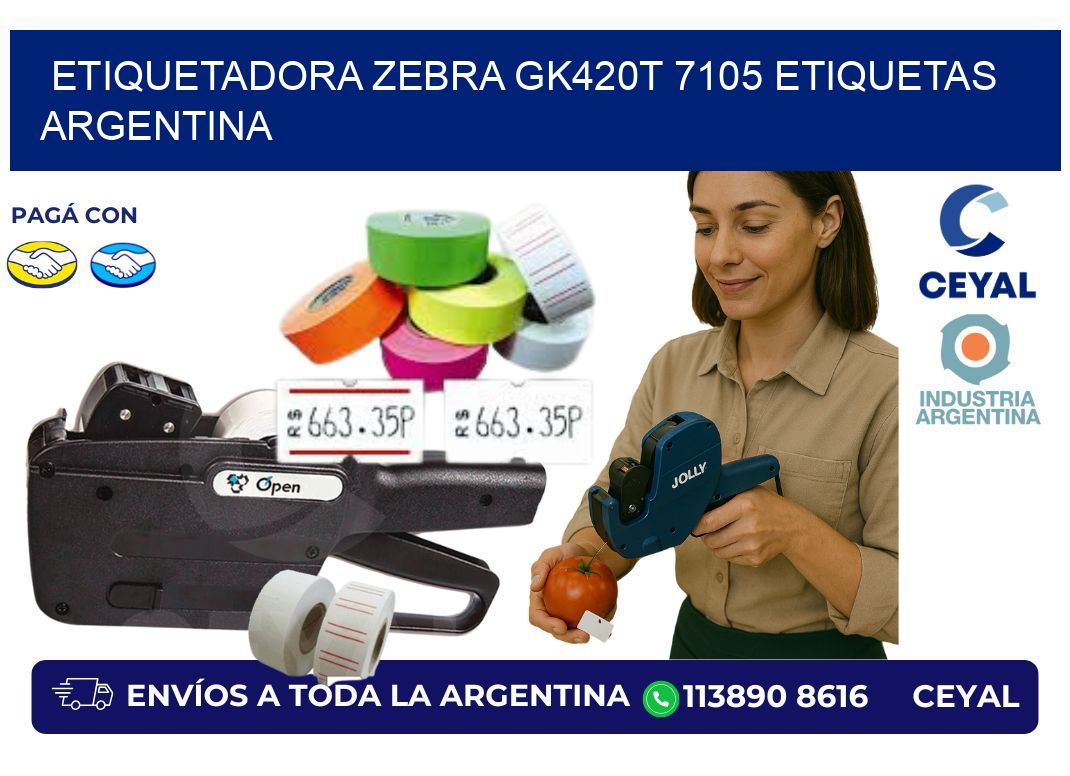 etiquetadora zebra gk420t 7105 etiquetas argentina