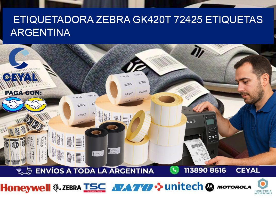 etiquetadora zebra gk420t 72425 etiquetas argentina