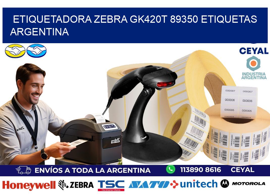 etiquetadora zebra gk420t 89350 etiquetas argentina