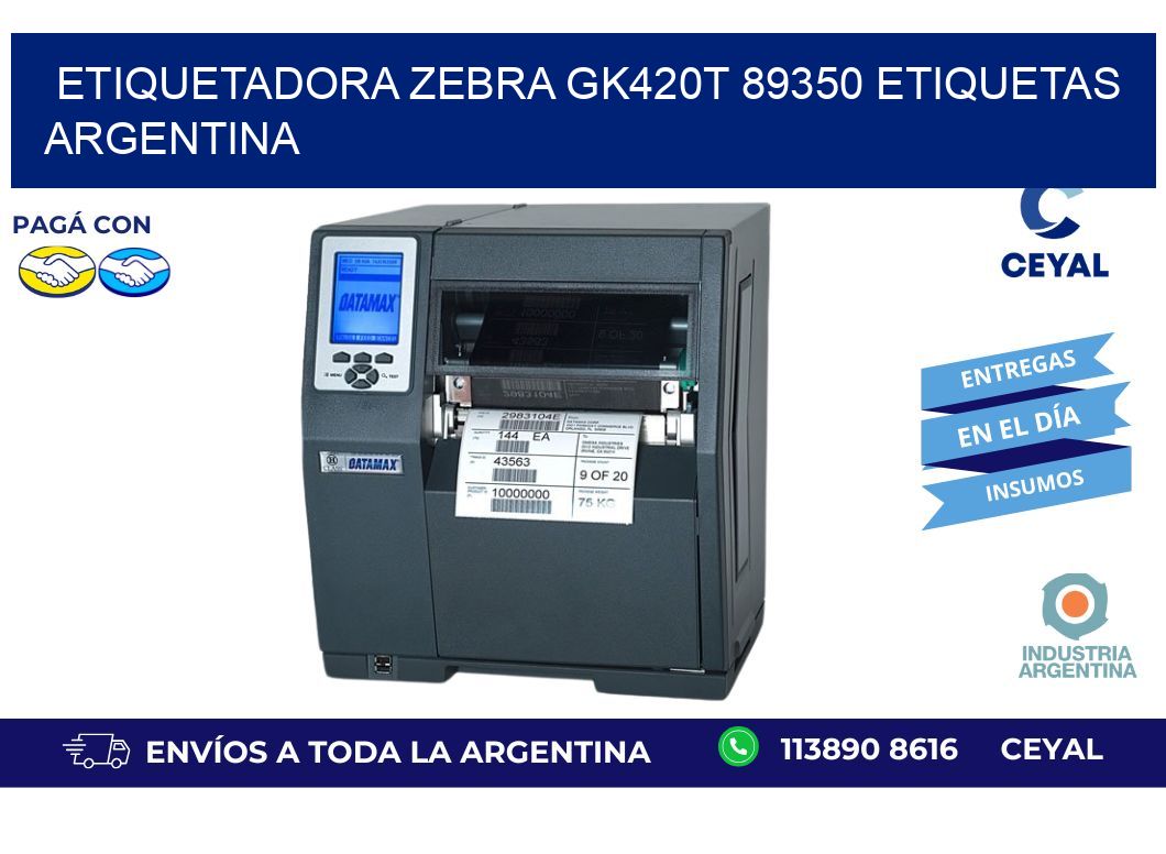 etiquetadora zebra gk420t 89350 etiquetas argentina