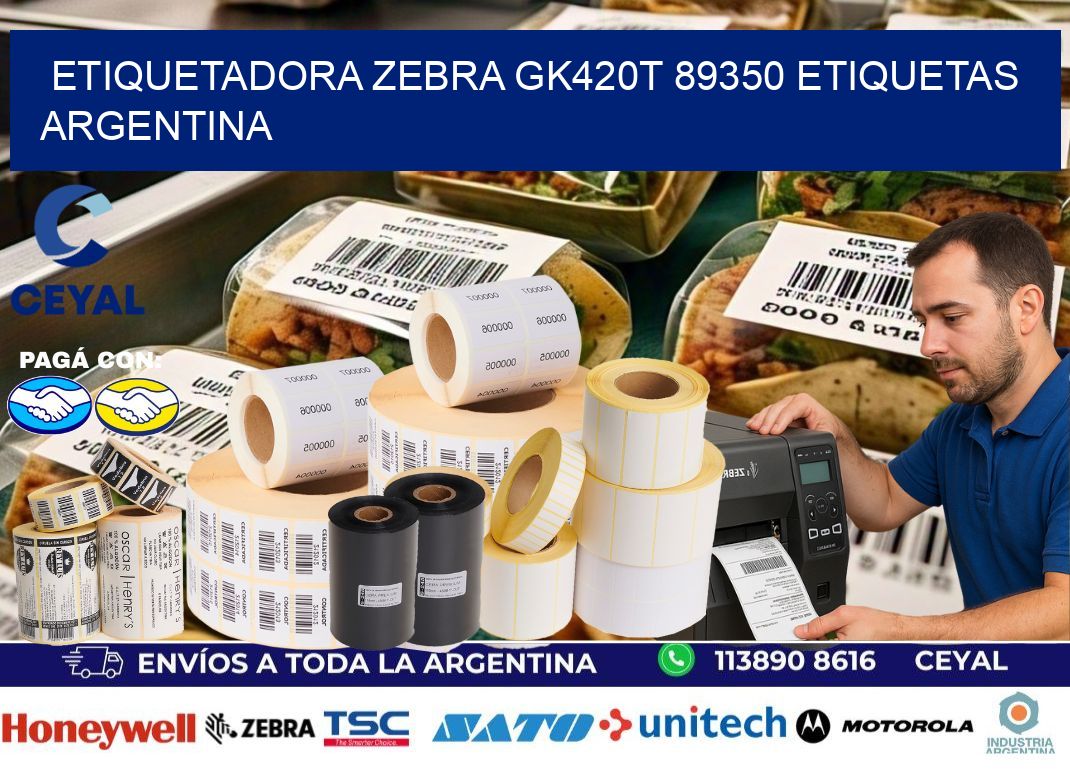 etiquetadora zebra gk420t 89350 etiquetas argentina